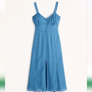 Button-Through Slim Midi Dress